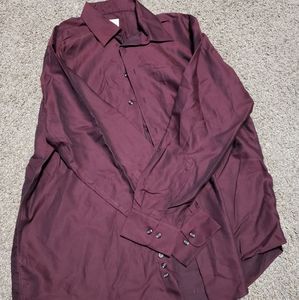 Maroon dress button down shirt